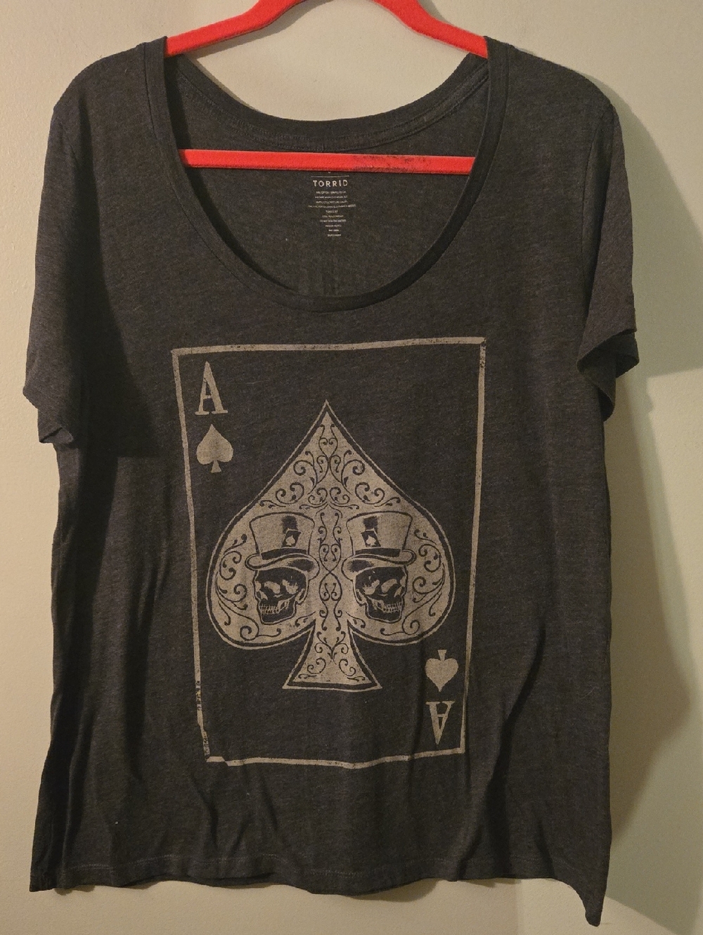 torrid Charcoal Gray Ace of Spades Graphic Tee